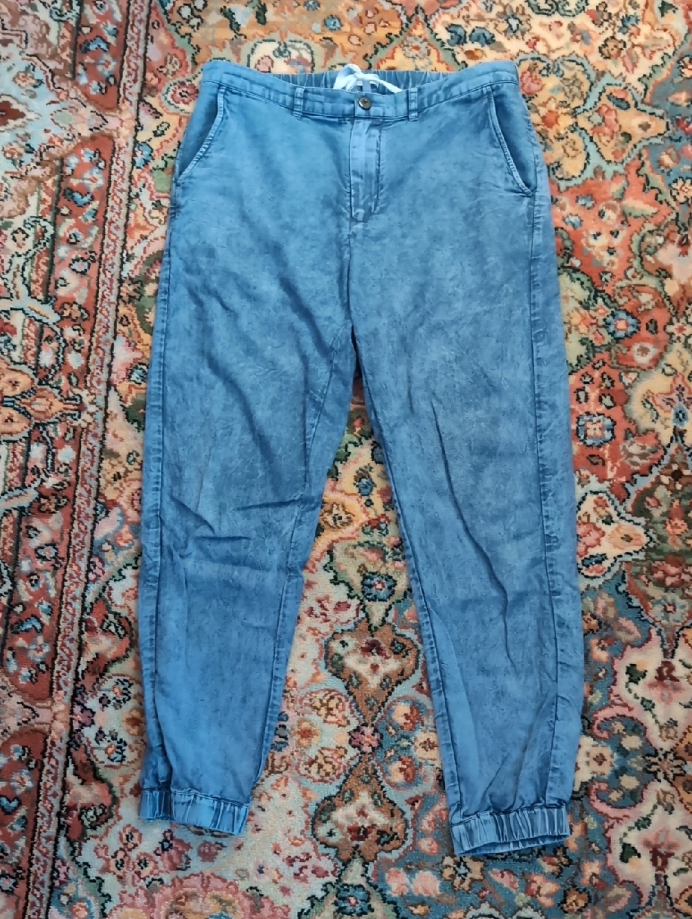 Quaker Marine Light Blue Denim Jogger Pants